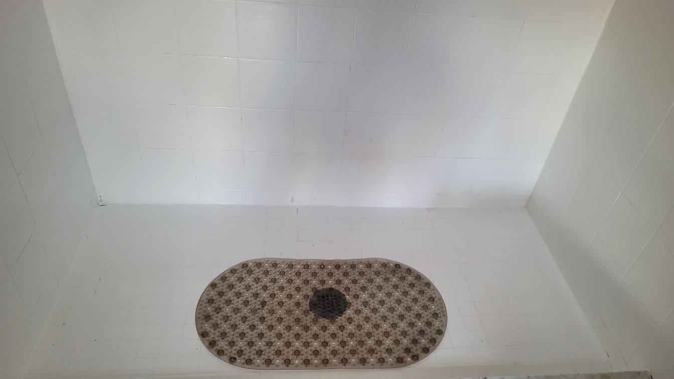 Shower floor after cleaning
